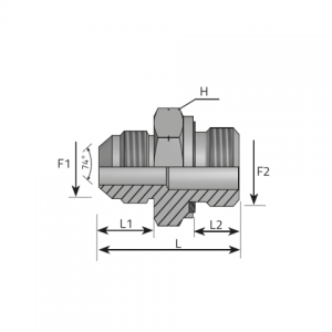 Adapter male JIC – metric male form E. (AMJ..MM.R)